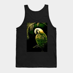 GREEN GOLD MACAW ON BLACK Tank Top